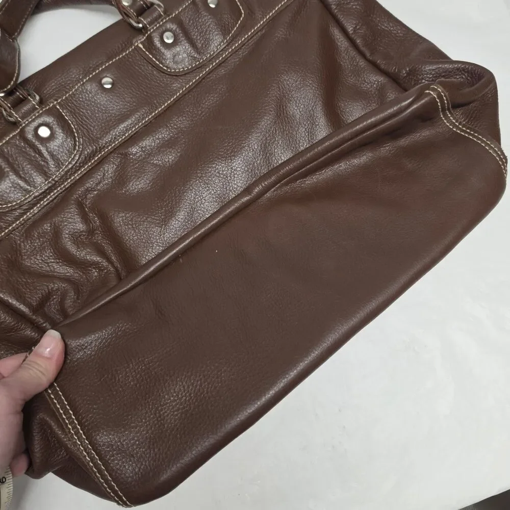 Custom Made Genuine Brown Leather Laptop Messenger Bag Handcrafted